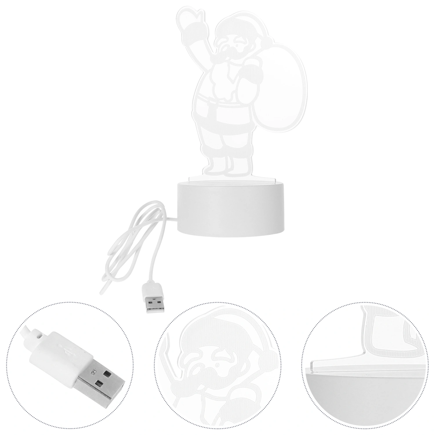 1 Pc Christmas LED Light Practical Table Lamp USB Charging Bedside Lamp