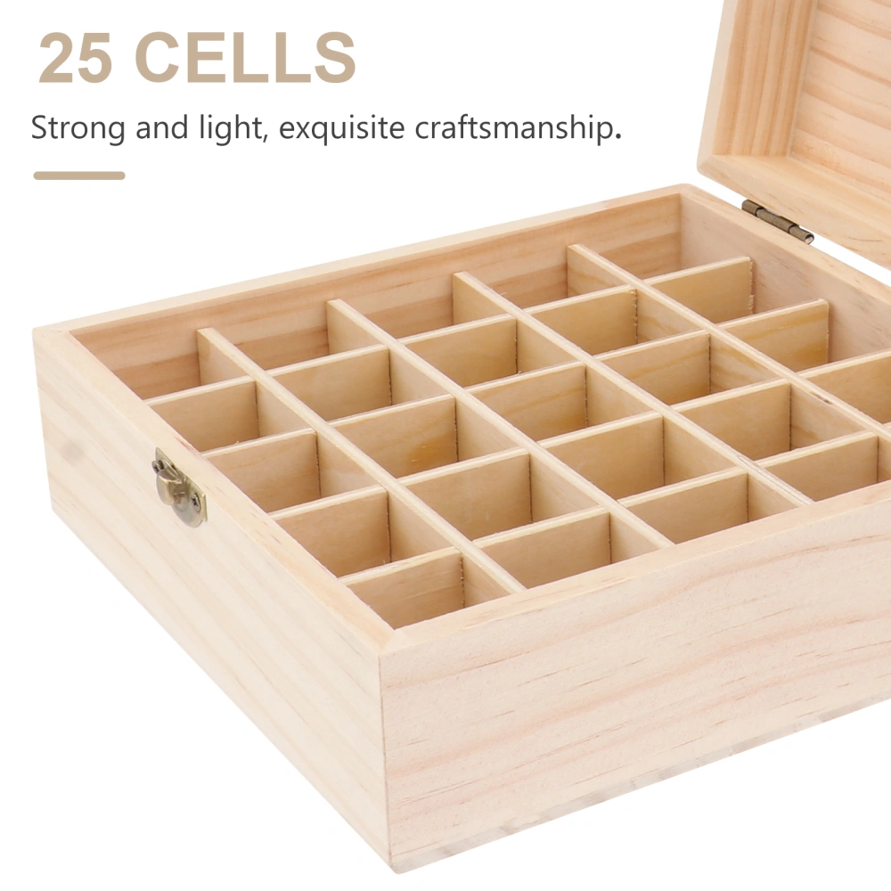 25 Compartments Wooden Essential Oil Bottle Storage Box Case Wooden Portable Essential Oil Carry Travel Box Holder Organizer