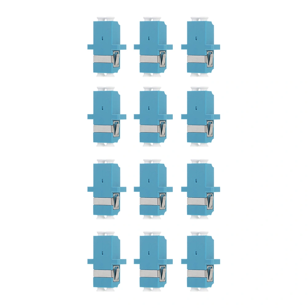 12pcs Fiber Optic LC to LC Couplers Plastic Double-port Duplex Flange Adapters