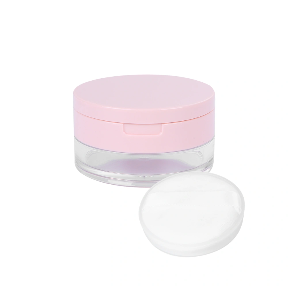 Small Empty Makeup Sample Bottle Portable Loose Powder Box Plastic Refillable Cosmetic Powder Container with Mirror and Powder Puff