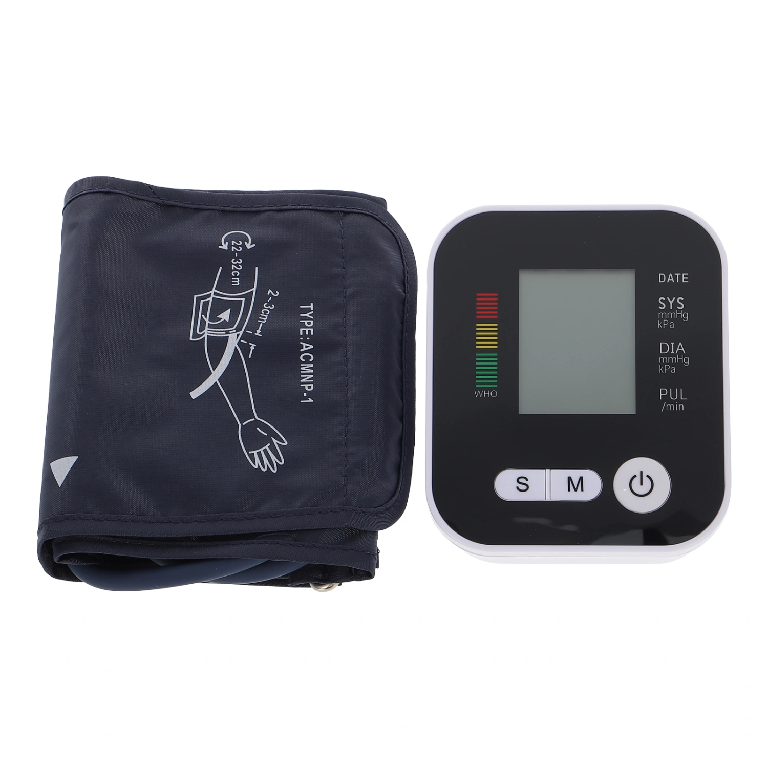 1 Set of Arm Type Sphygmomanometer Portable Blood Pressure Monitor for Home Hospital