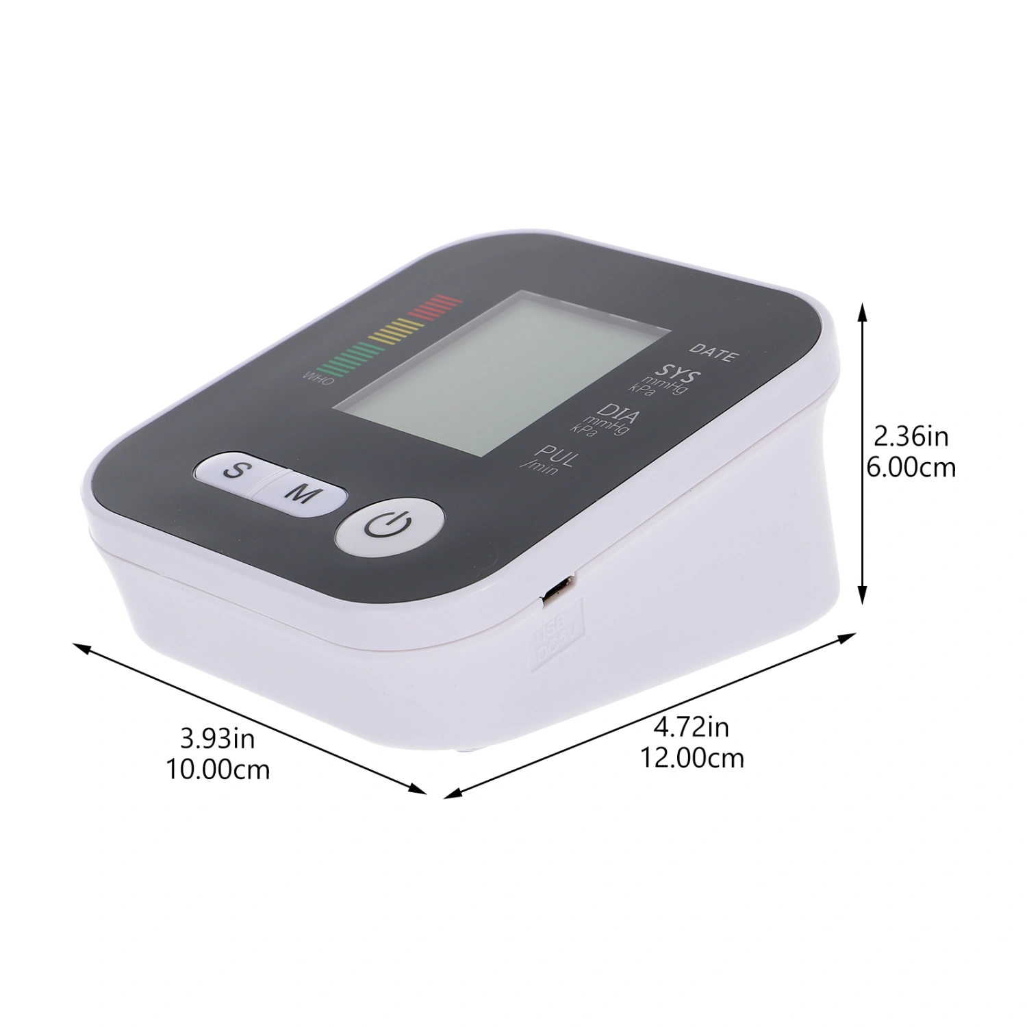 1 Set of Arm Type Sphygmomanometer Portable Blood Pressure Monitor for Home Hospital