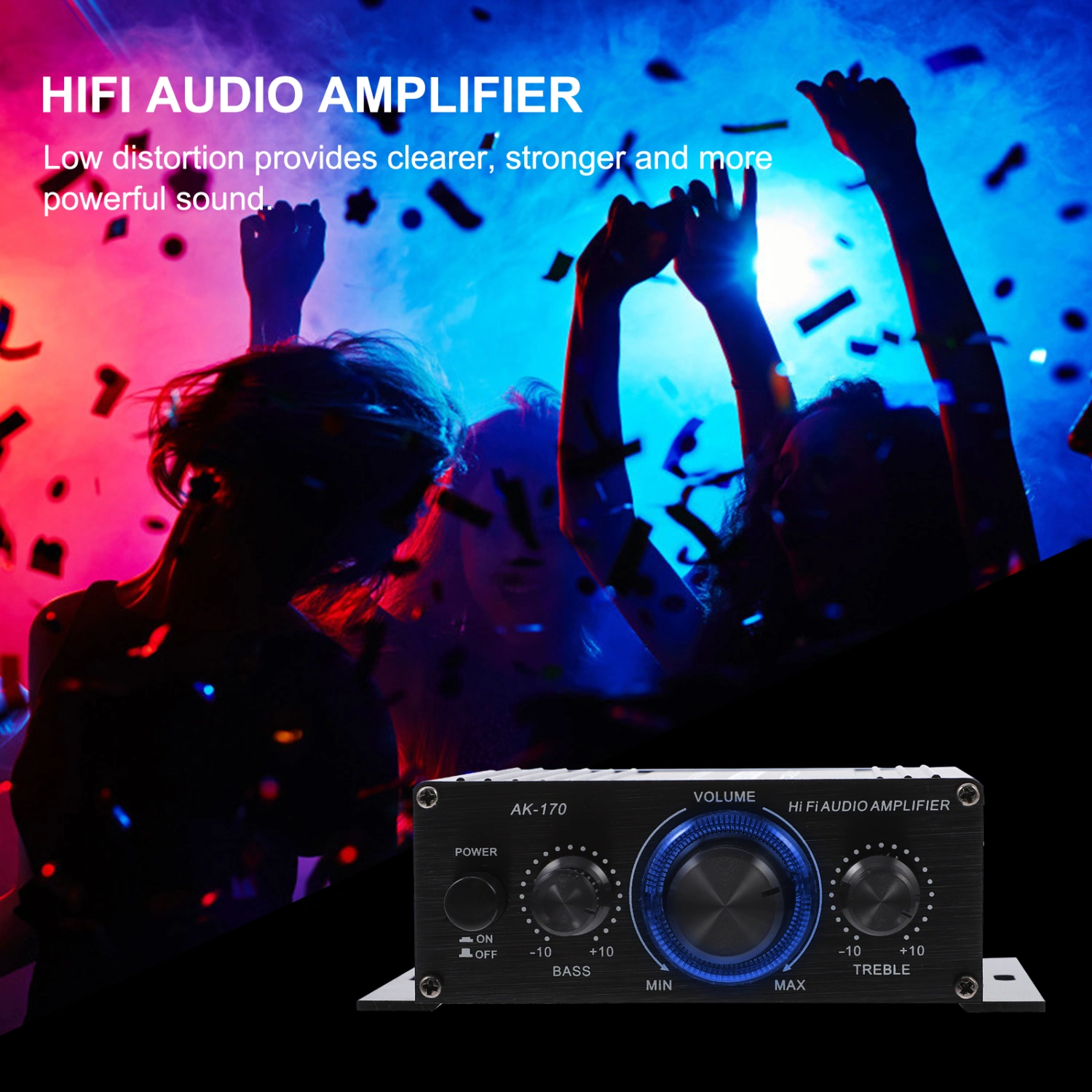 1pc Mini Digital Audio Amplifier Professional Wireless Sound Amplifier (Black)
