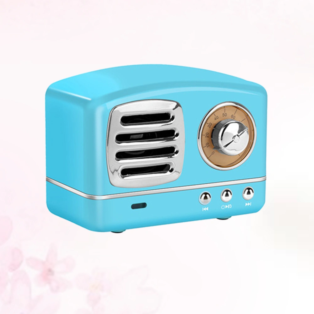 Creative Retro MultifunctionSpeaker Radio Subwoofer Small Size Speaker (Blue)