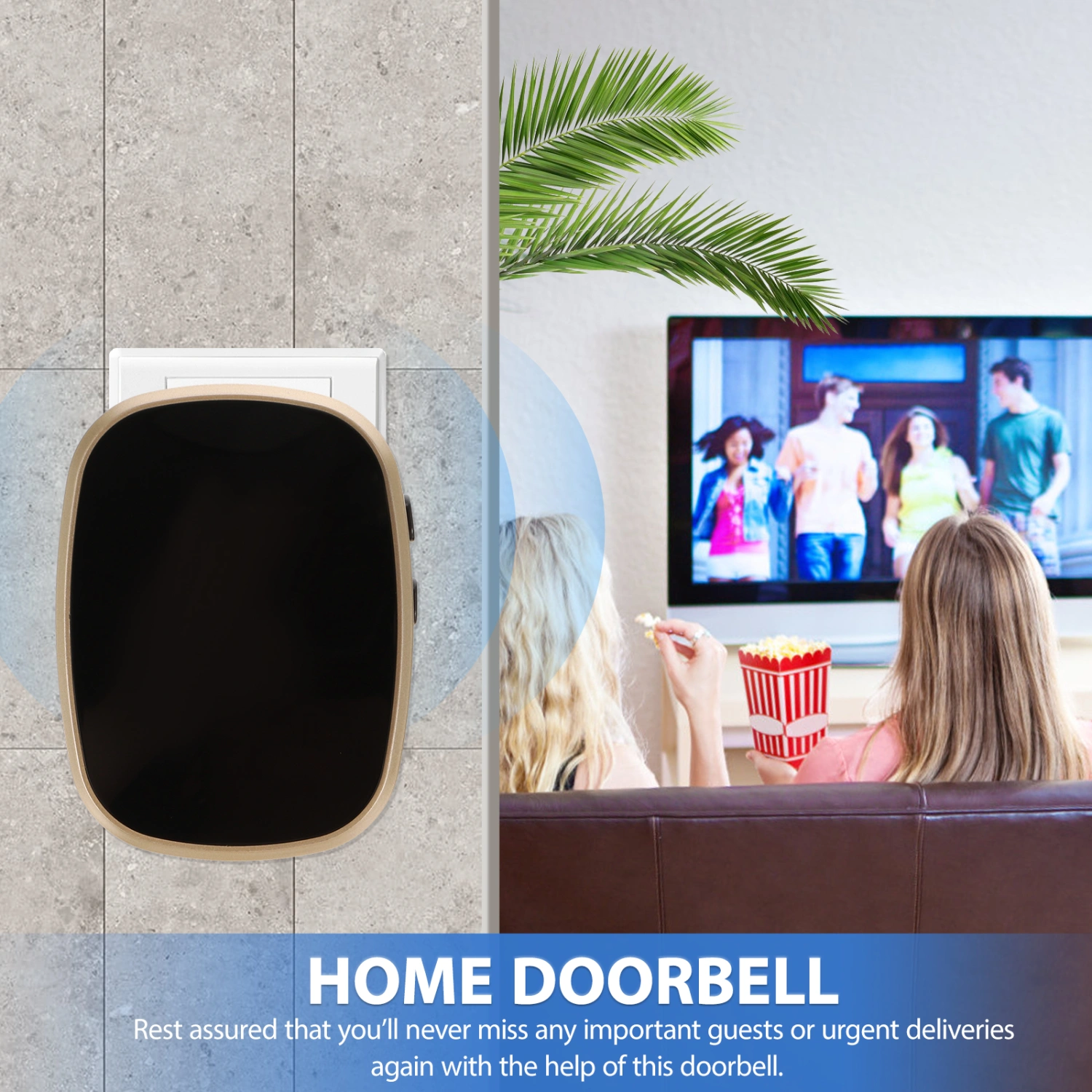 1pc Smart Doorbell Wireless Doorbell Electronic Remote Controller Doorbell
