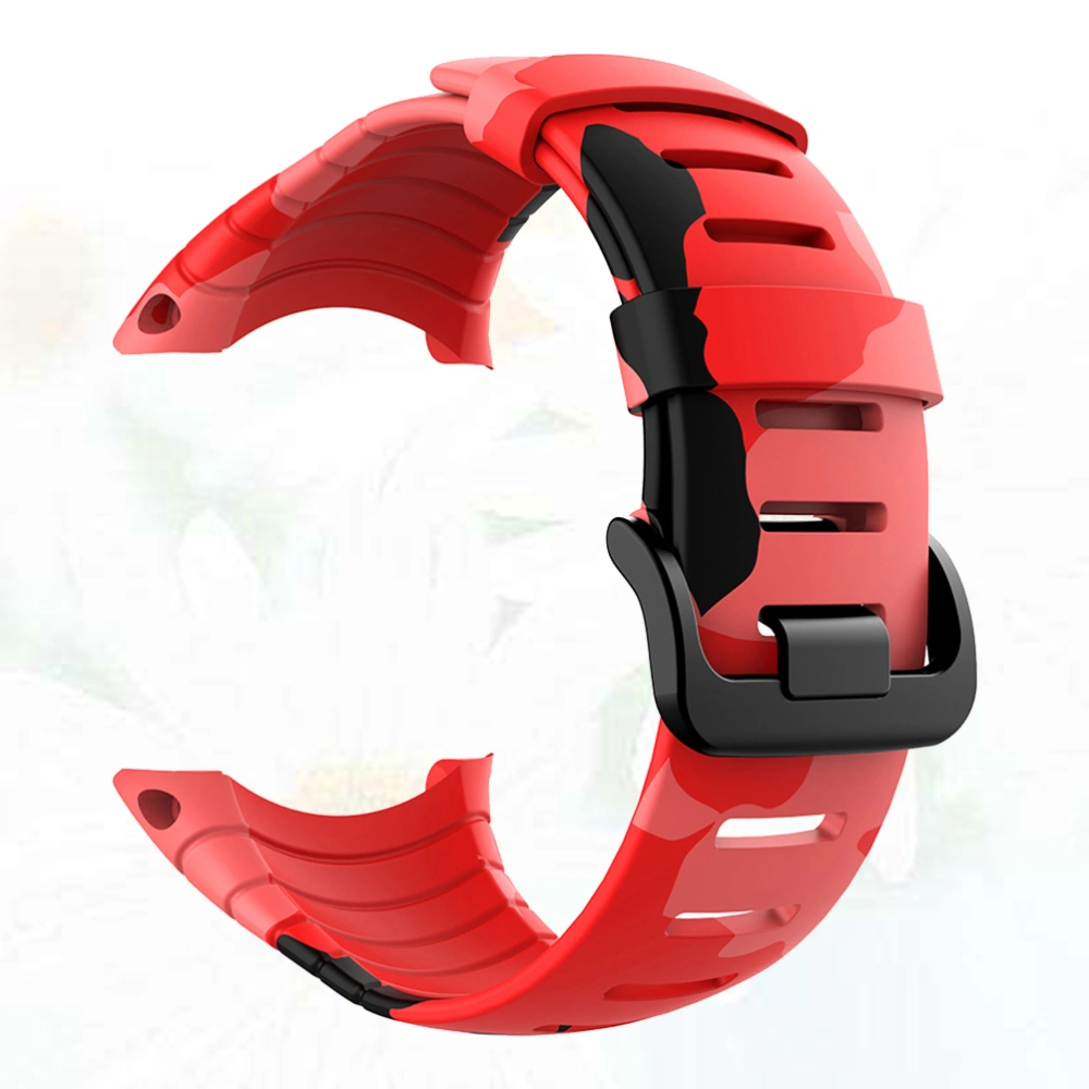 1pc TPU Camouflage Printed Wristband Adjustable Replacement Watch Strap Compatible for SUUNTO Core (Style 2)