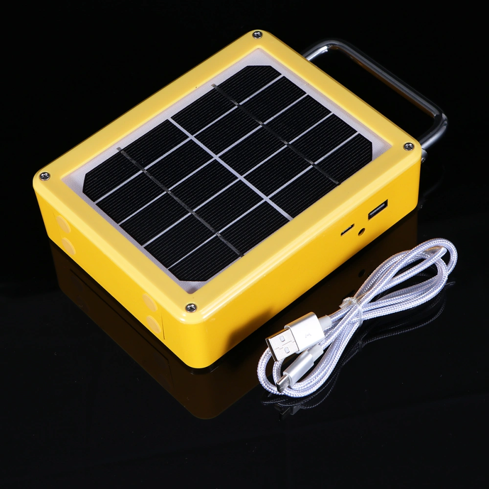 Solar COB Work Light Solar Rechargeable LED Flood Emergency Lamp for Outdoor Camping White Light 10W 6000k (Yellow)