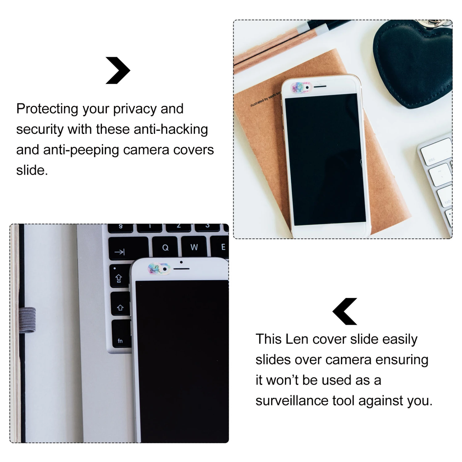 6pcs Webcam Cover Pc Camera Protective Cover Animals Printed Camera Cover Slide