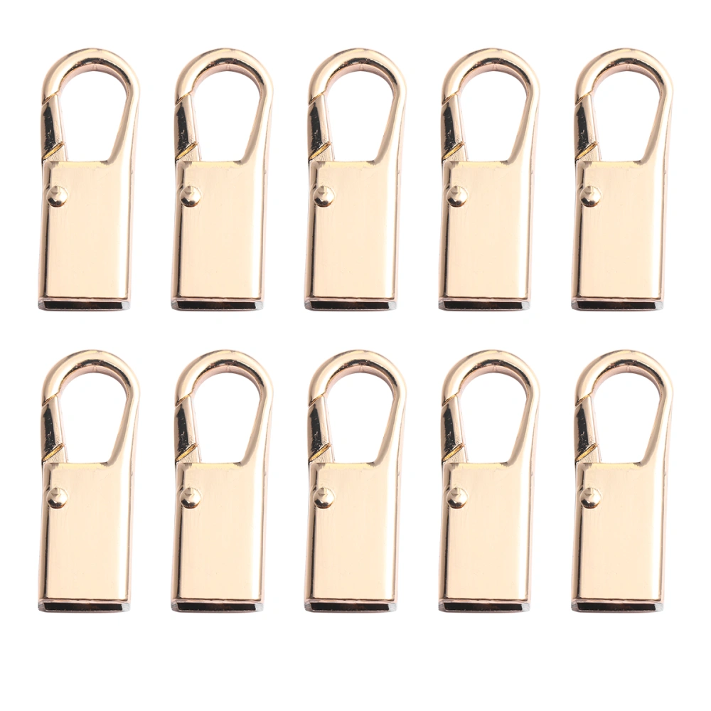 10pcs Bag Zipper Buckle Replacement Luggage Suitcase Zipper Pull Extension Handle Buckles (Golden)