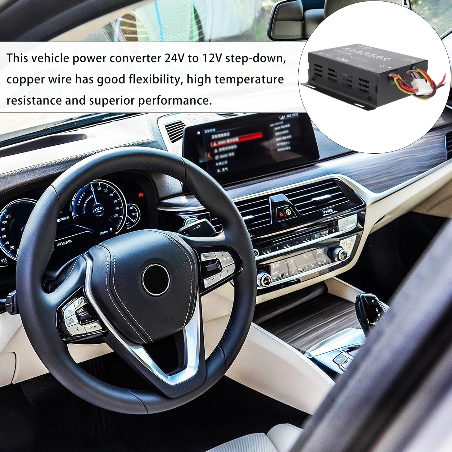 10A 120W 24V to 12V Car Down Power Converter Car Power Supply
