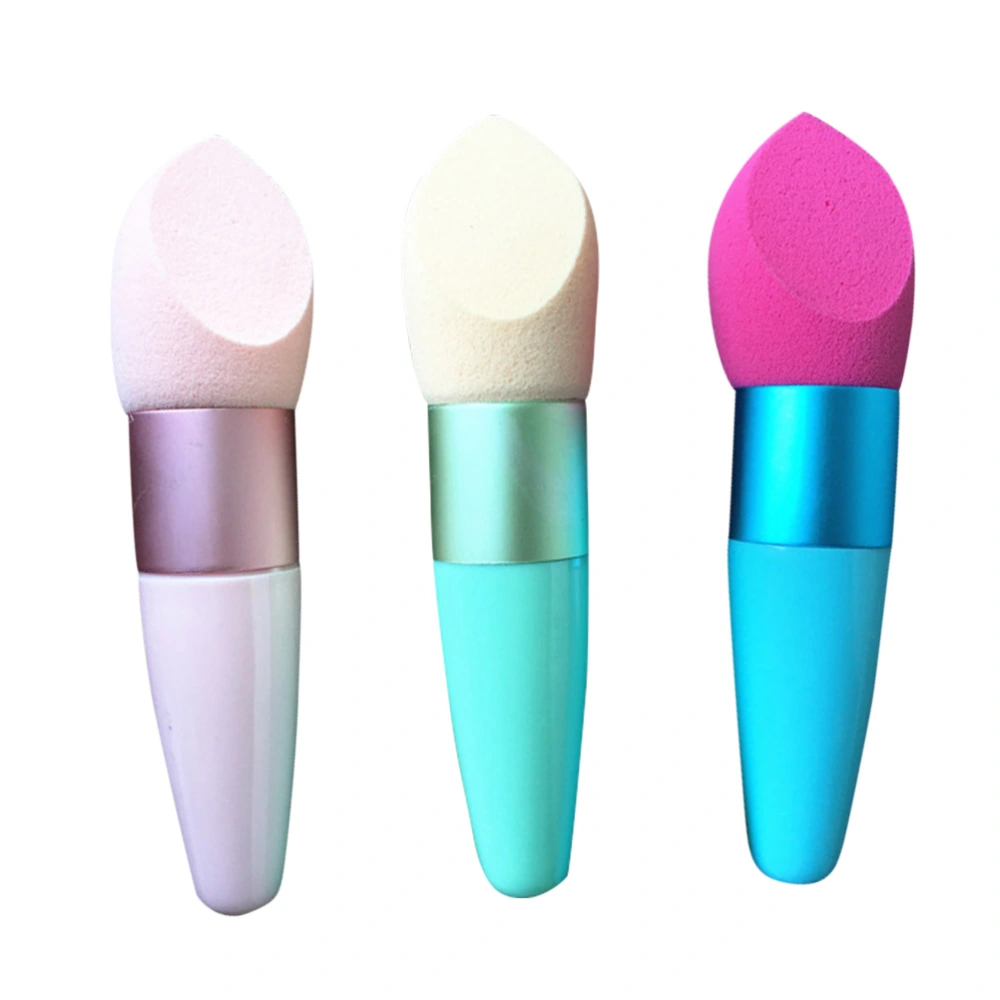 Handle Mushroom Head Makeup Flash Foundation Liquid Cream-corrector Sponge Cosmetic Blender Puff for Women (Random Color)