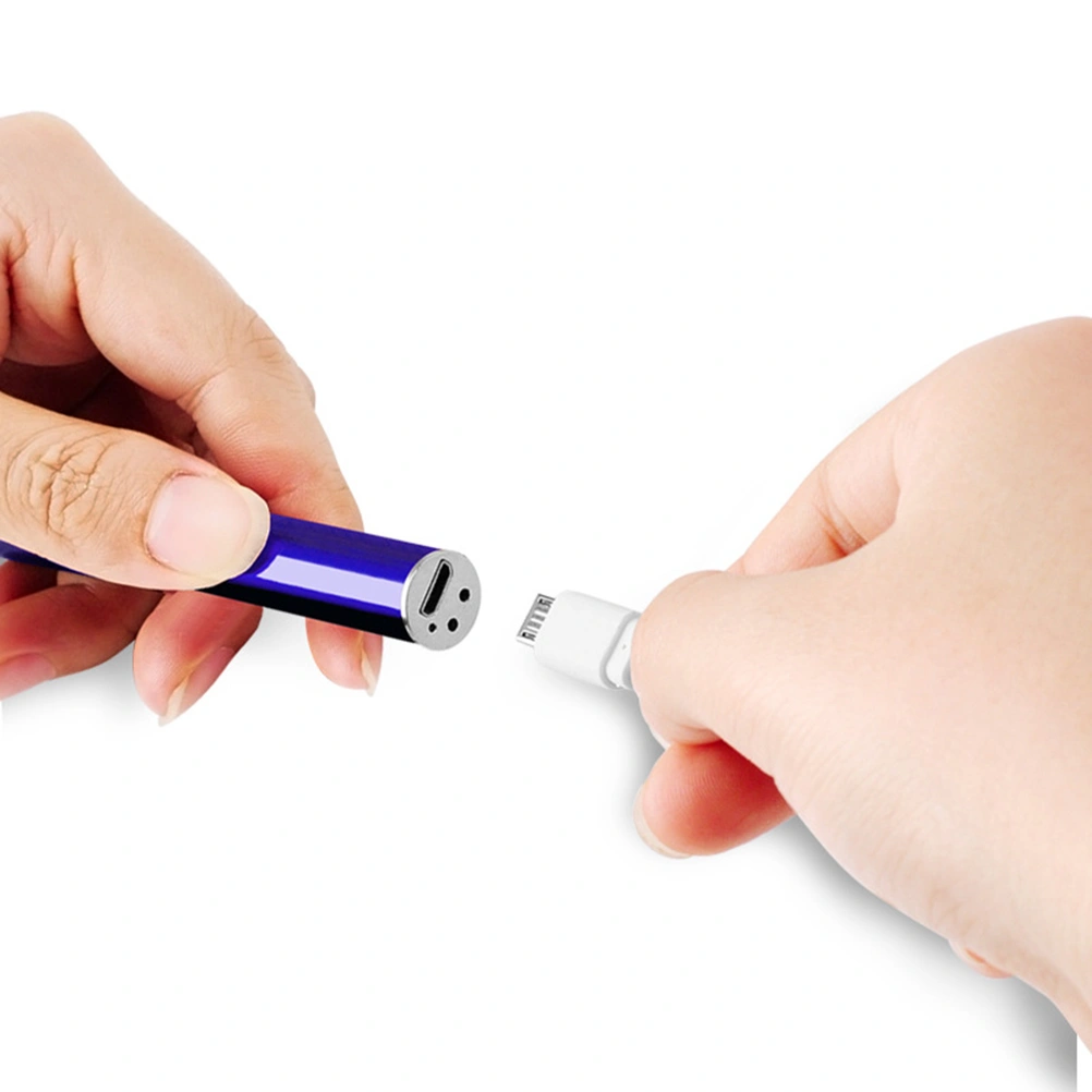 Charging LED Flashlight Earpick Earwax Removal Tools Safe Earwax Remover for Babies Children (Blue)