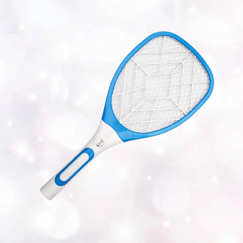 USB Charging Fly Swatter Electronic Swatter Mosquito Pest Control with Light and Handle (Blue)