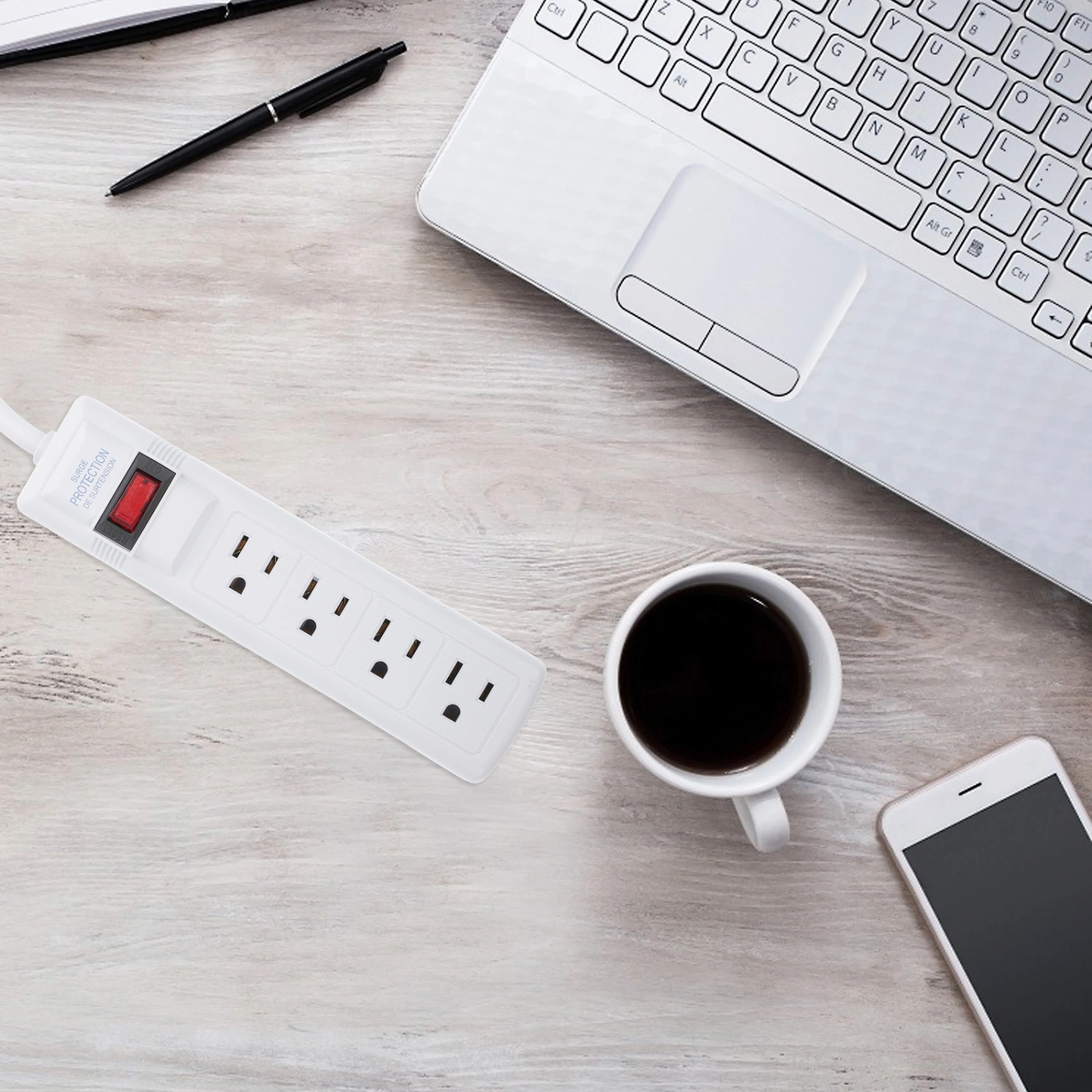 Power Strip 4-slot Multi-function Home Power Outlet Extension Socket US Plug
