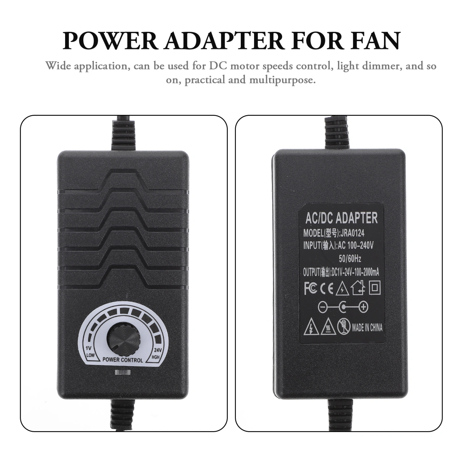 Adjustable Power DC Adapter Adjustable Power Supply Plastic Power Adapter US Plug