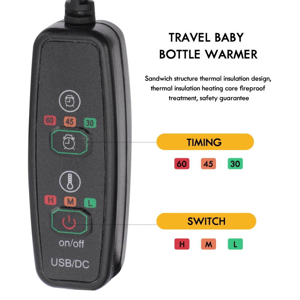 Portable Travel Bottle Warmer USB Car Bottle Warmer Insulated Baby Bottle Bag