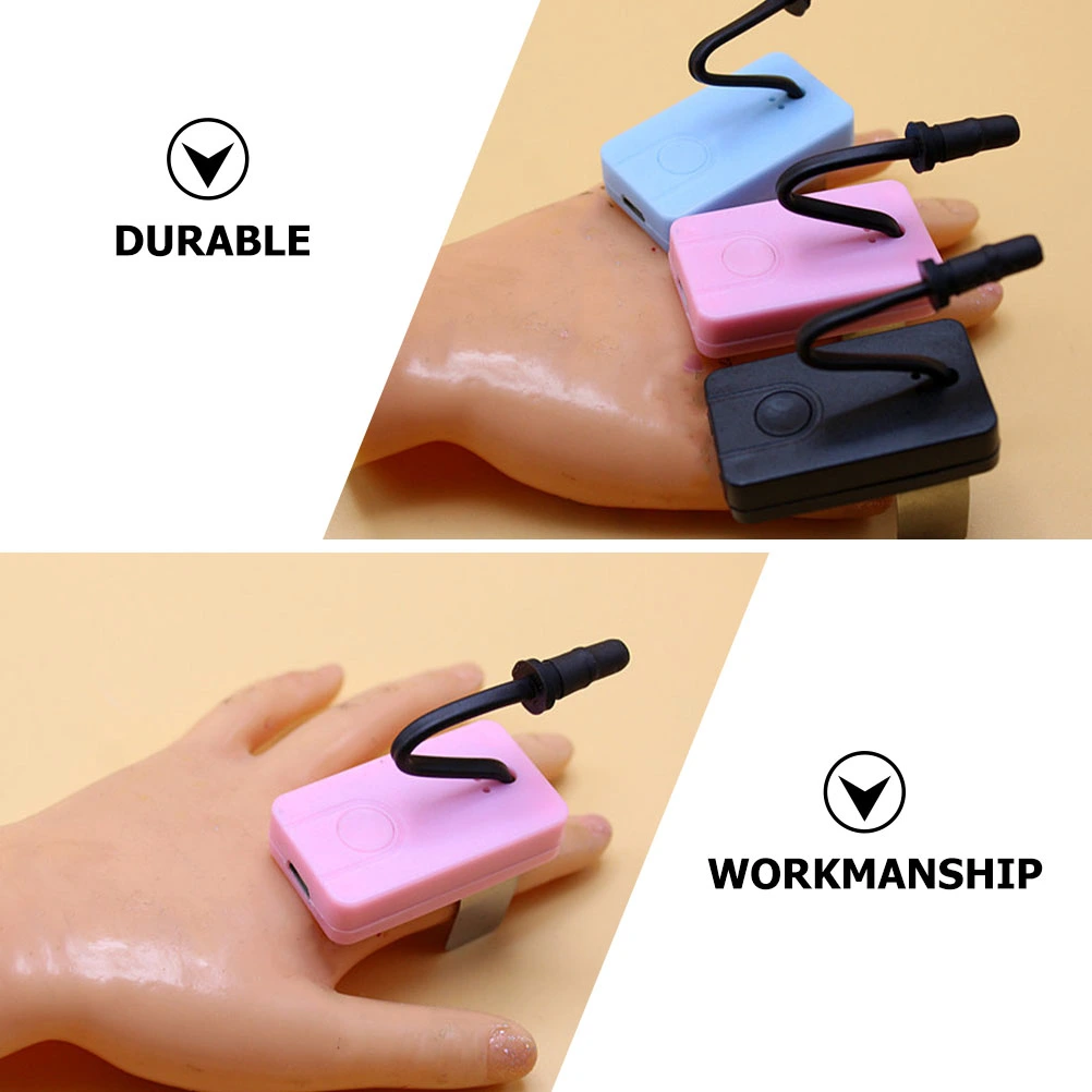 1PC USB Ear Picking Charging Thumb Lamp Ear Picking Tool Handheld Lamp (Pink)