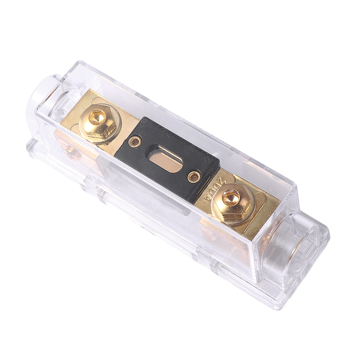 200A One In One Out Fuse Holder Car Audio Inline Mini ANL Fuse Holder Speaker Modification Accessory with Fuse (White)