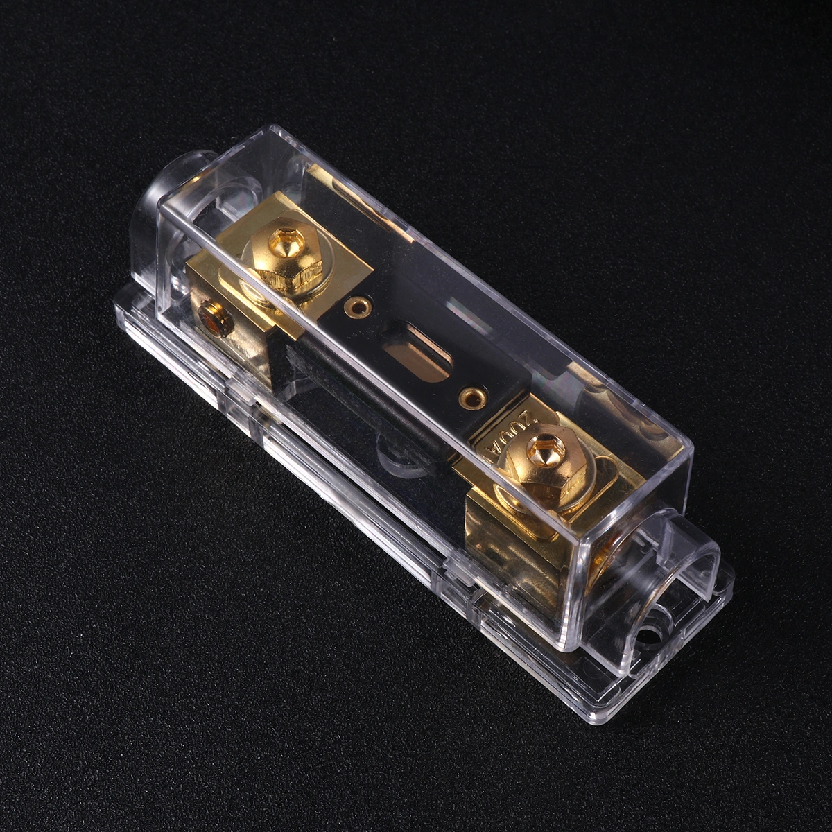 200A One In One Out Fuse Holder Car Audio Inline Mini ANL Fuse Holder Speaker Modification Accessory with Fuse (White)
