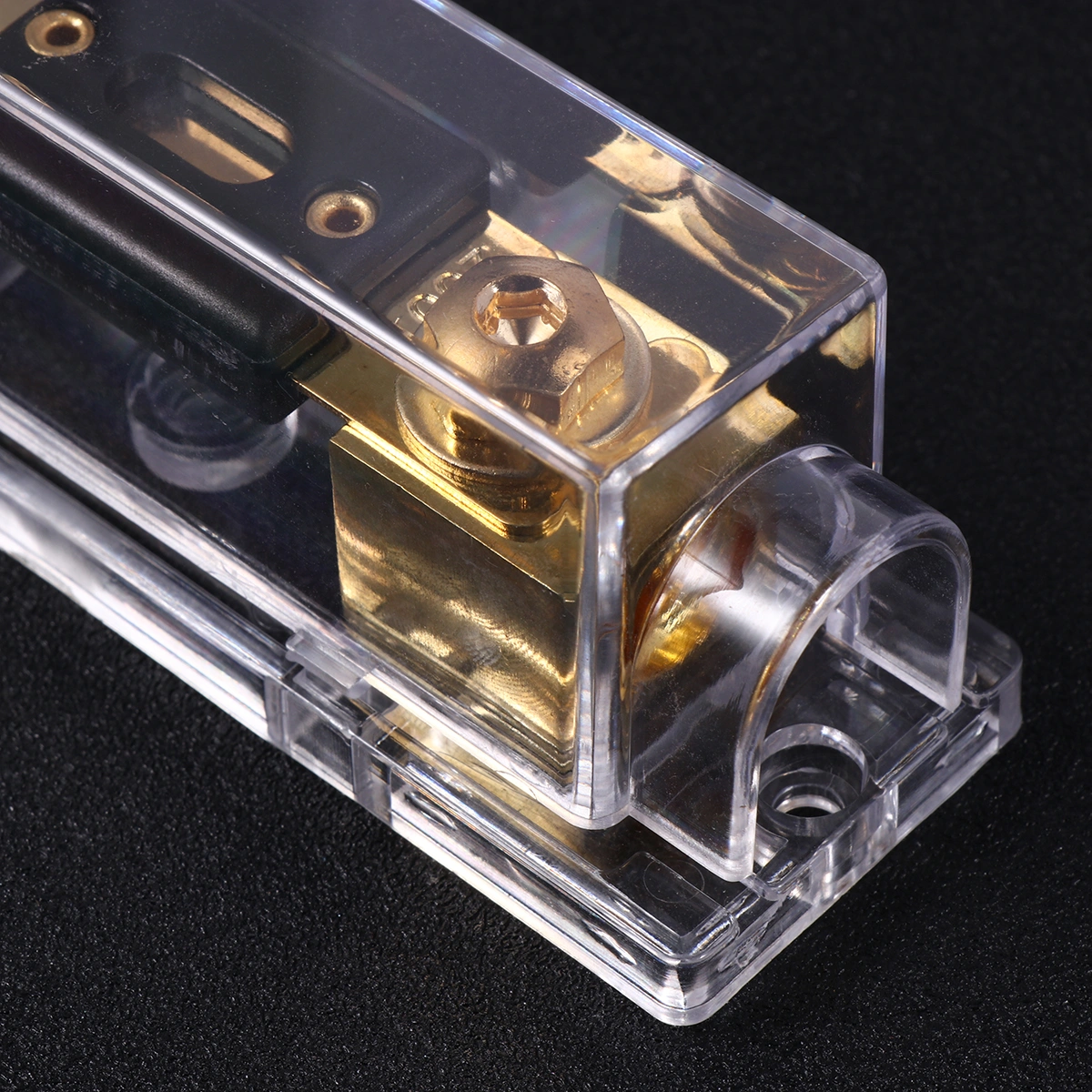 200A One In One Out Fuse Holder Car Audio Inline Mini ANL Fuse Holder Speaker Modification Accessory with Fuse (White)