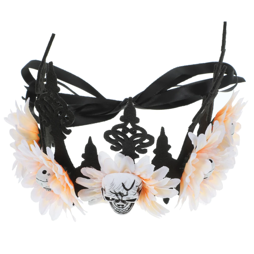 Floral Halloween Crown Flower Halloween Crown Headband Skull Floral Crown Headband