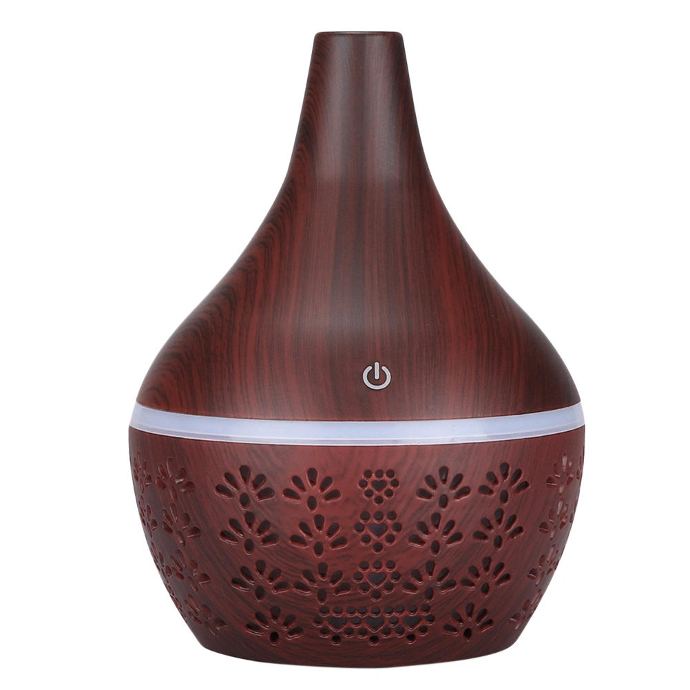 Hollow-Out Air Cleaner Office Air Purifier Household Humidifier Aromatherapy Diffuser (Deep Wood Grain USB)