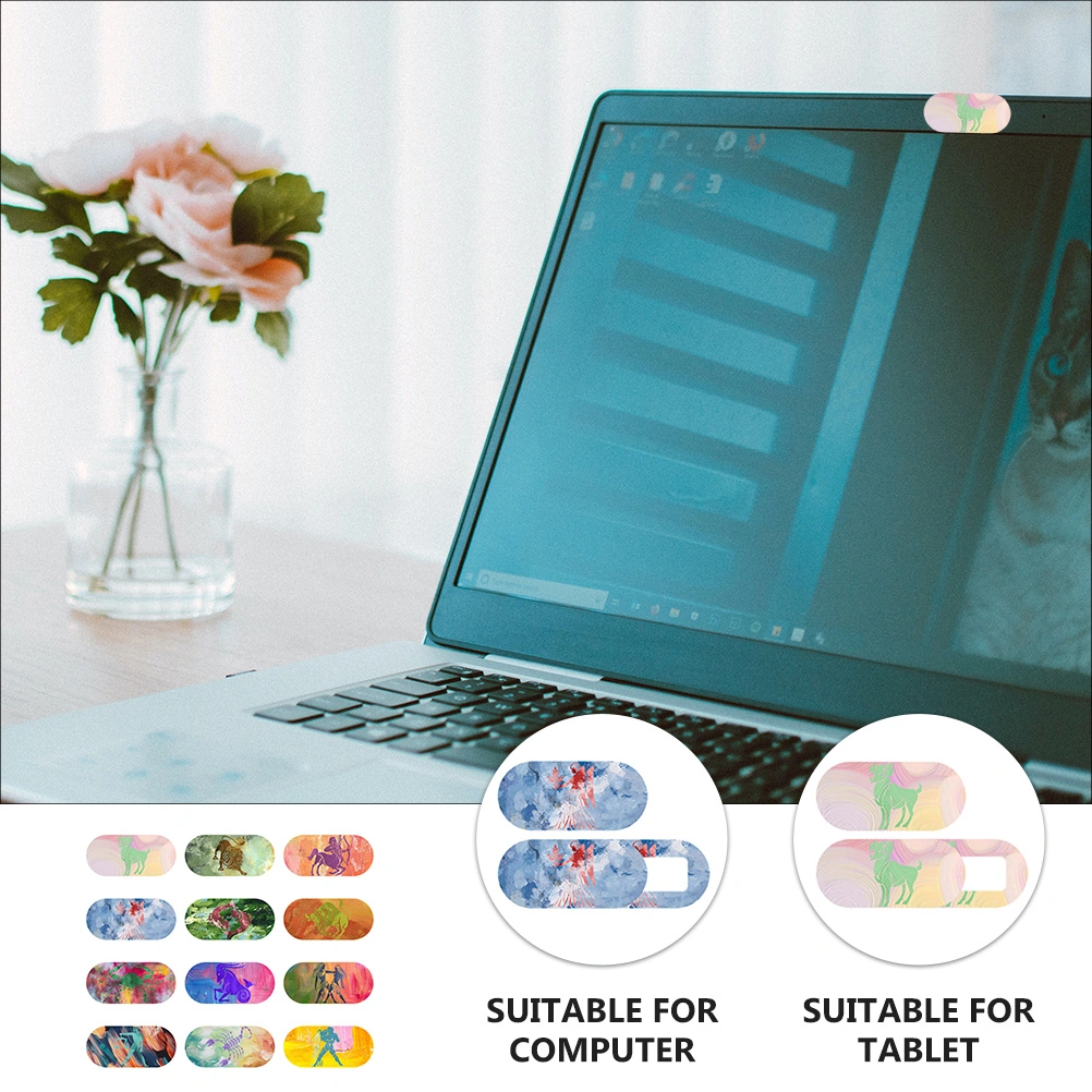 12Pcs Decorative Webcam Cover Slide Web Camera Blocker Phone Tablet Ornament