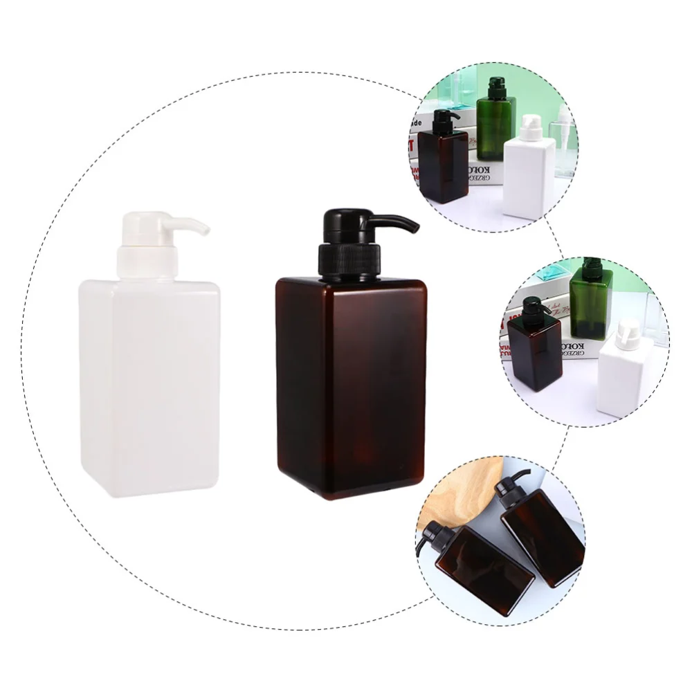 2pcs 450ml Emulsion Quartet Bottles Liquid Laundry Sub-bottle Refillable Bottles