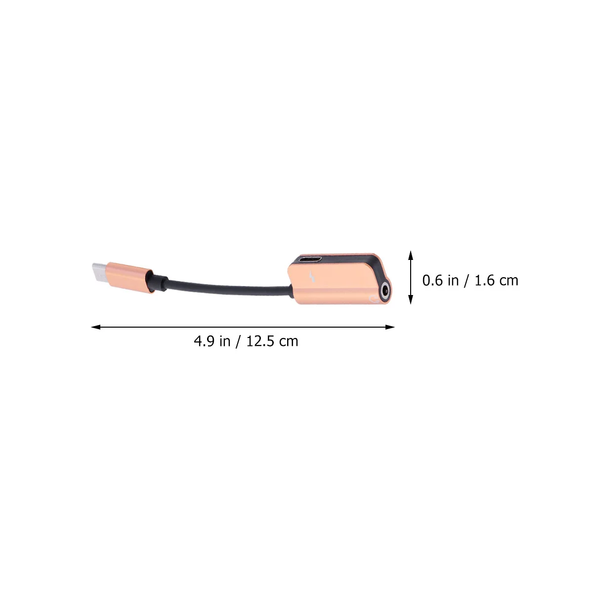 2-in-1  USB Type C to 3.5mm Earphone Adapter Charger USB-C Audio Cable 3.5 Jack Headphone Adapter for Phone (Golden)