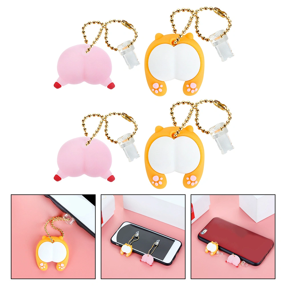 2pcs Phone Anti-dust Stopper Plugs Cartoon Dust Plug Charm Phone Data Port Covers