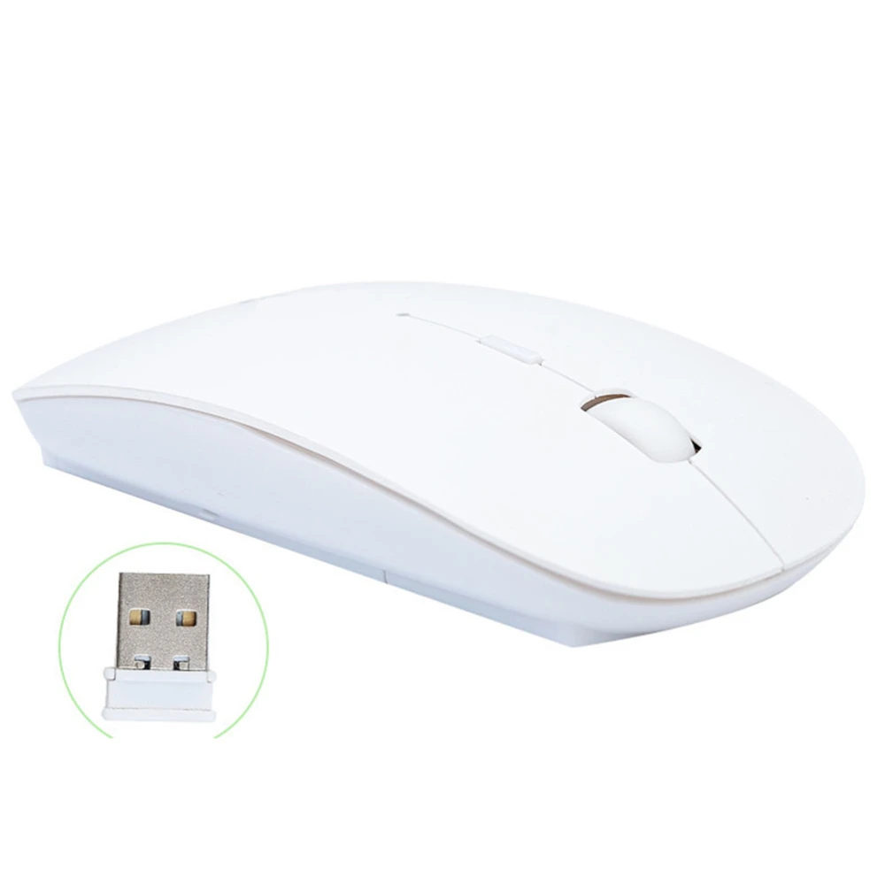 Wireless Mouse for iMac Laptops PCs Tablets 2.4 GHz wireless battery operated Mouse (White)