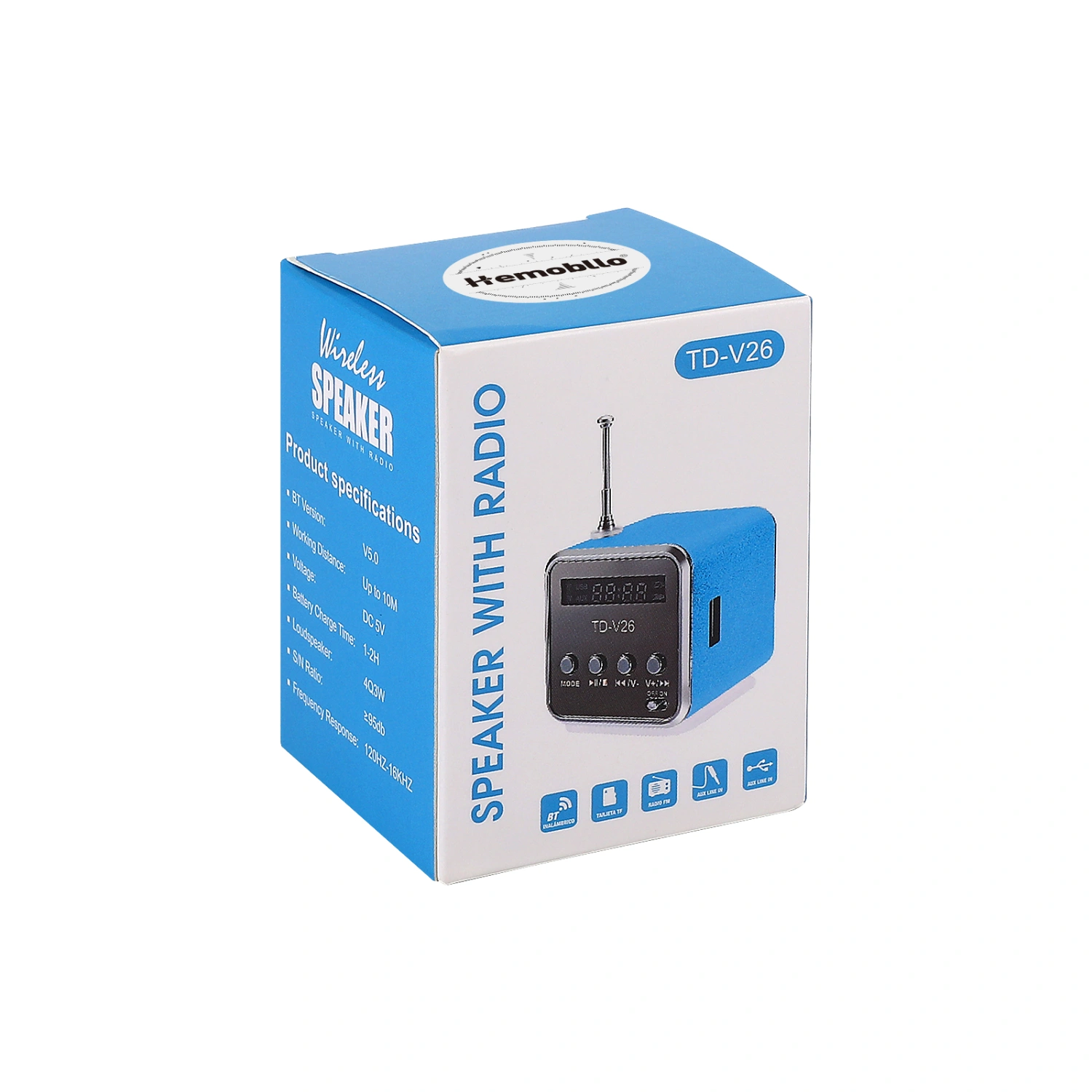 Mini Speaker Wireless Outdoor Portable Speaker LED Display Speaker Radio for Outdoor Travel (Black)