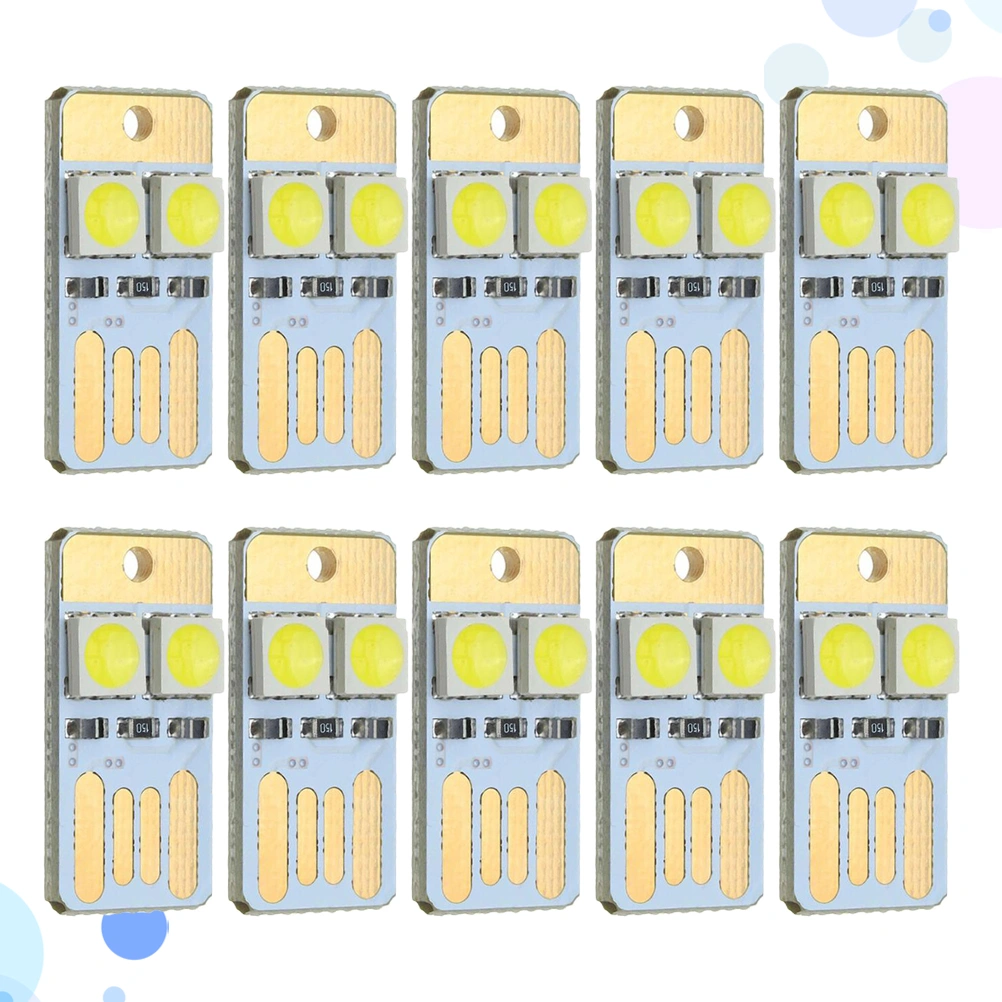 10pcs Mini Double-sided Pluggable USB LED Light Night Lamp Portable Night Light Power Supply Lamp