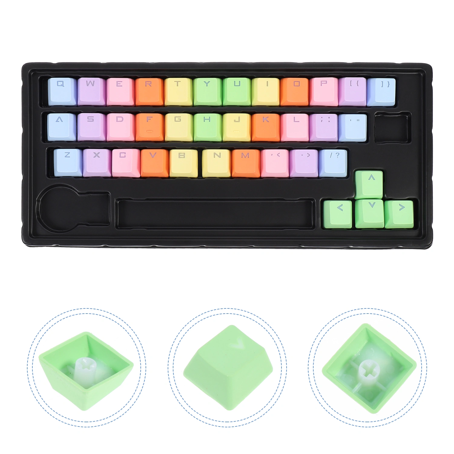 1 set of Computer Keyboard Keycaps Replace Keycaps Kits Chic Keyboard Key Caps