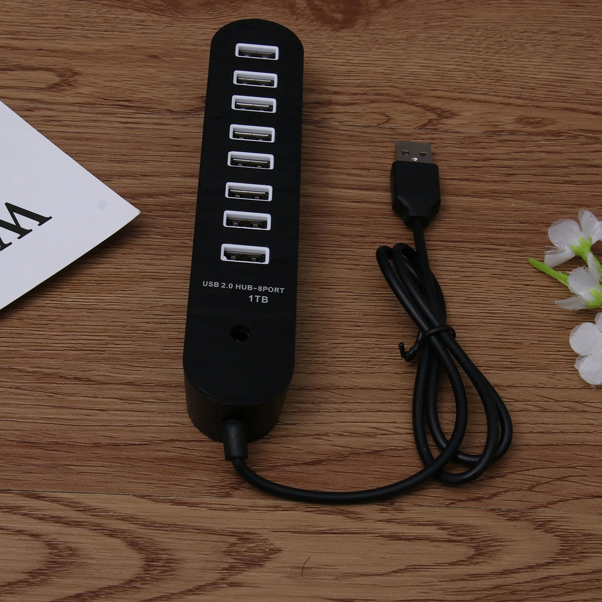 DM-HB70 USB 2.0 Hub 8-Port High for Laptop Computer Phone Tablet (Black)