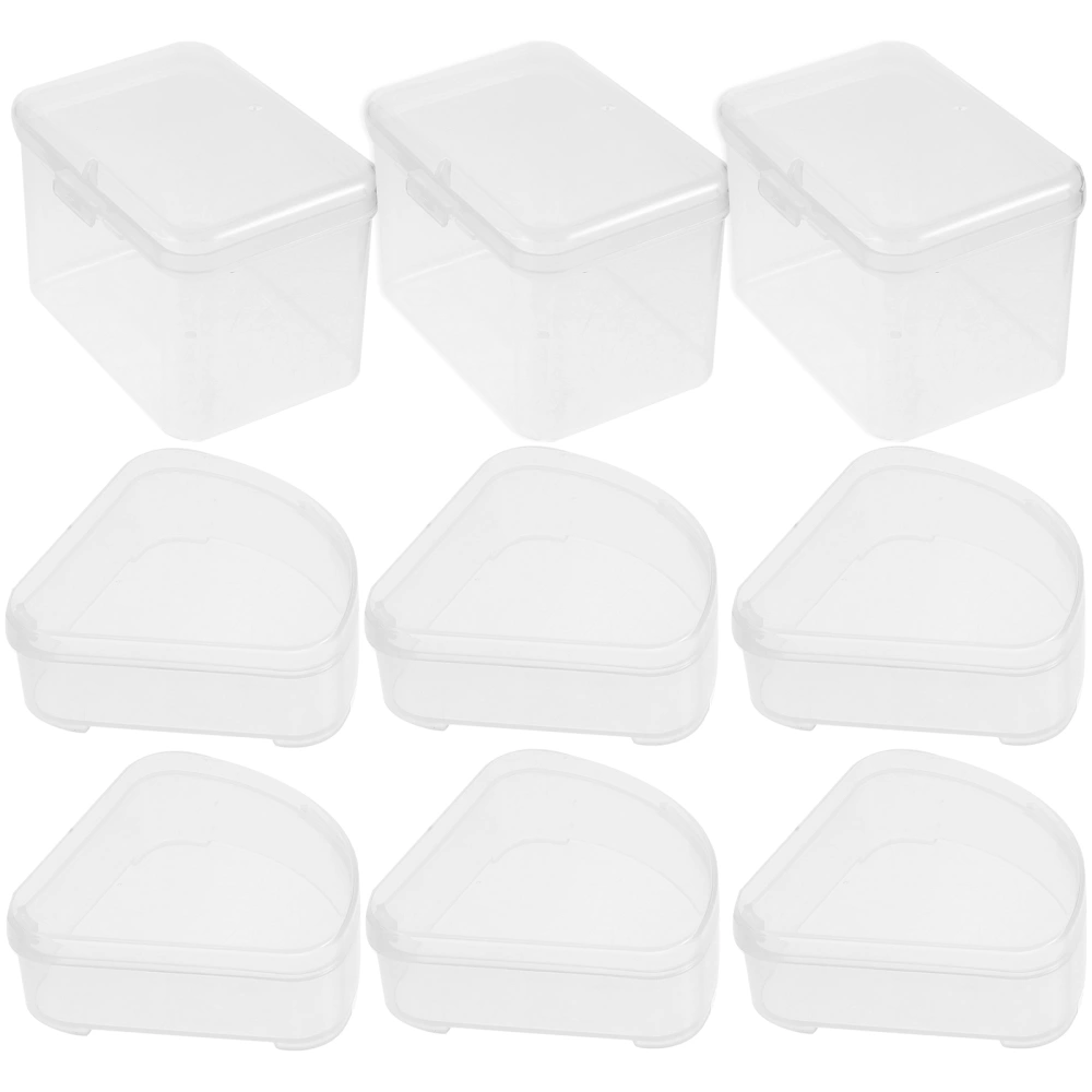 9pcs Transparent Makeup Sponge Box Portable Cosmetic Egg Holder Versatile Plastic Box for Powder Puff