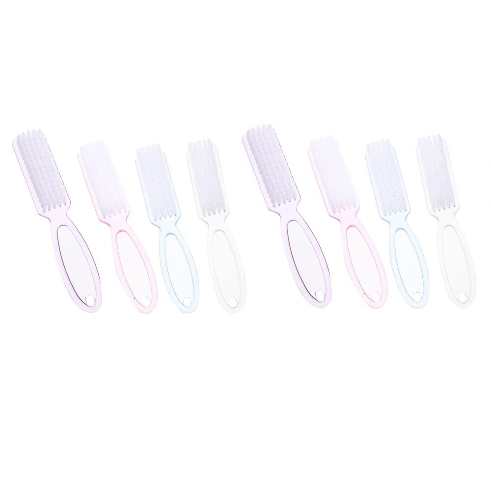 8Pcs Plastic Fingernail Scrub Brushes Nail Dust Brushes Manicure Brushes