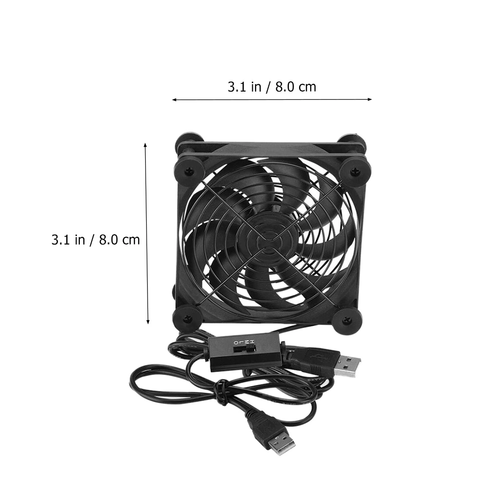 8cm 5V USB Cooling Fan Mute Set-top Box Router Radiator Fan Radiator Cooler (1 Fan)