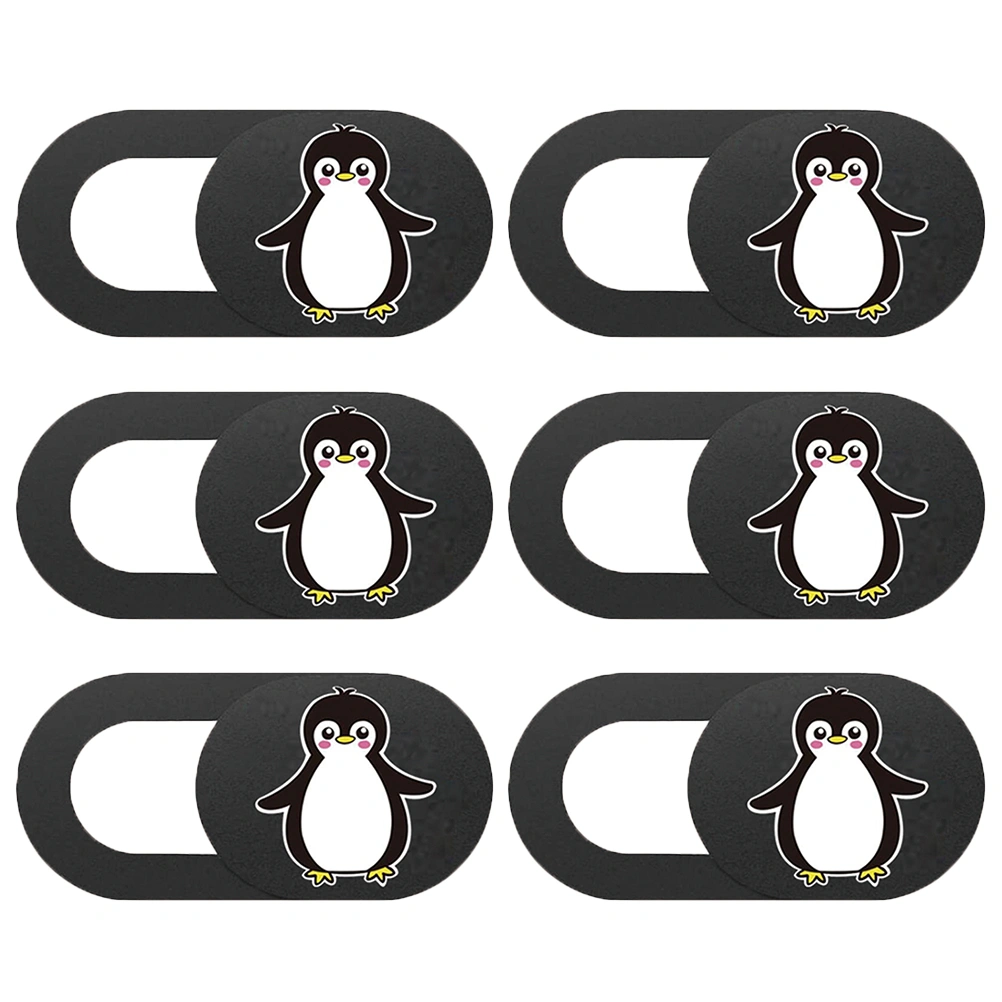 6 PCS Camera Cover Slide Blocker Penguin Pattern Anti-peeping Camera Sliding Lid