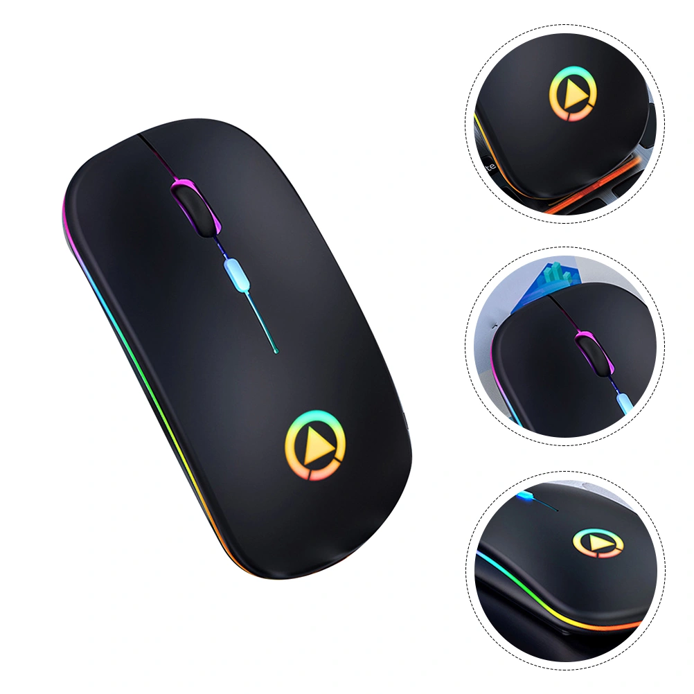 1Pc Wireless RGB Mouse Charging Mute Mouse Luminescent Mouse Mouse for Office