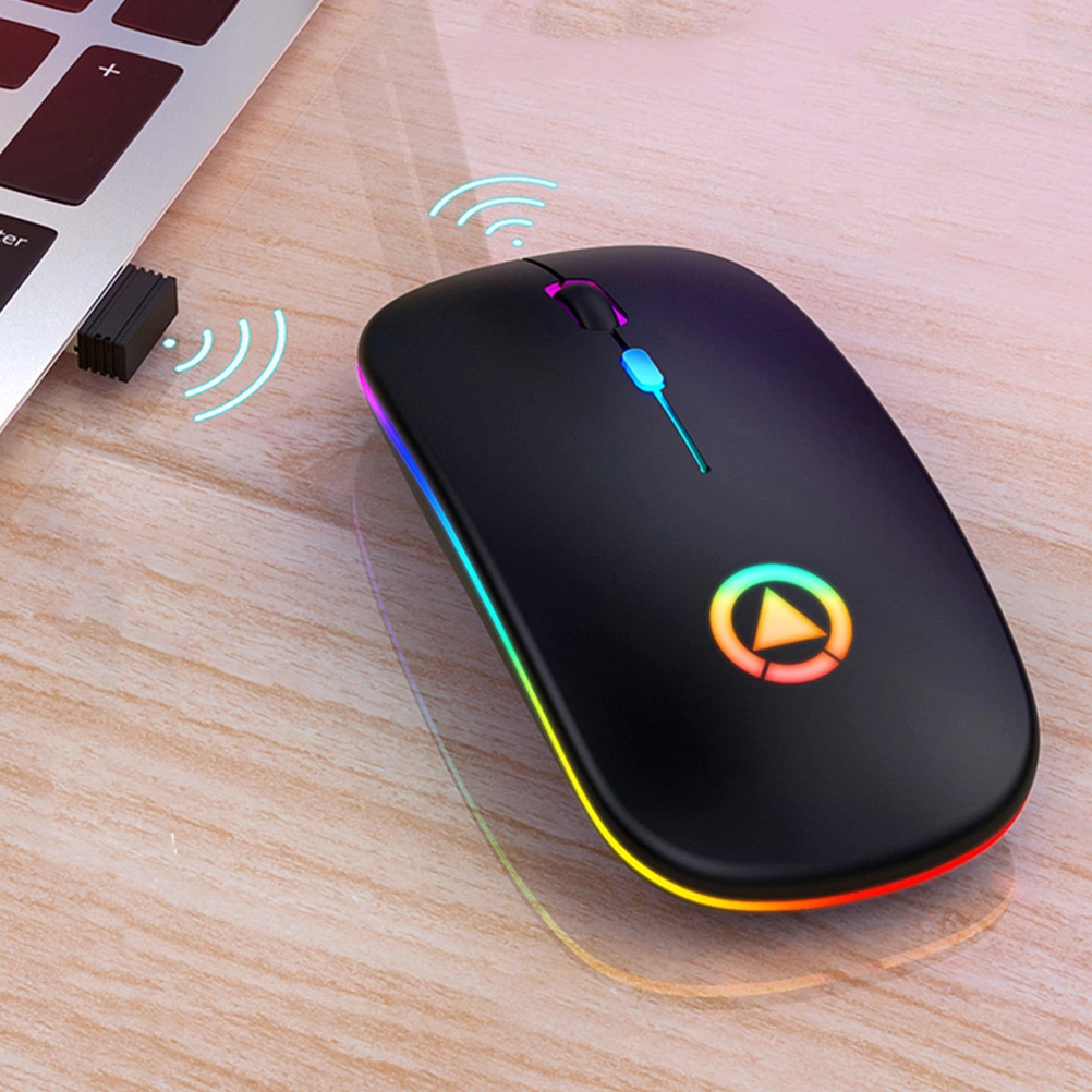 1Pc Wireless RGB Mouse Charging Mute Mouse Luminescent Mouse Mouse for Office