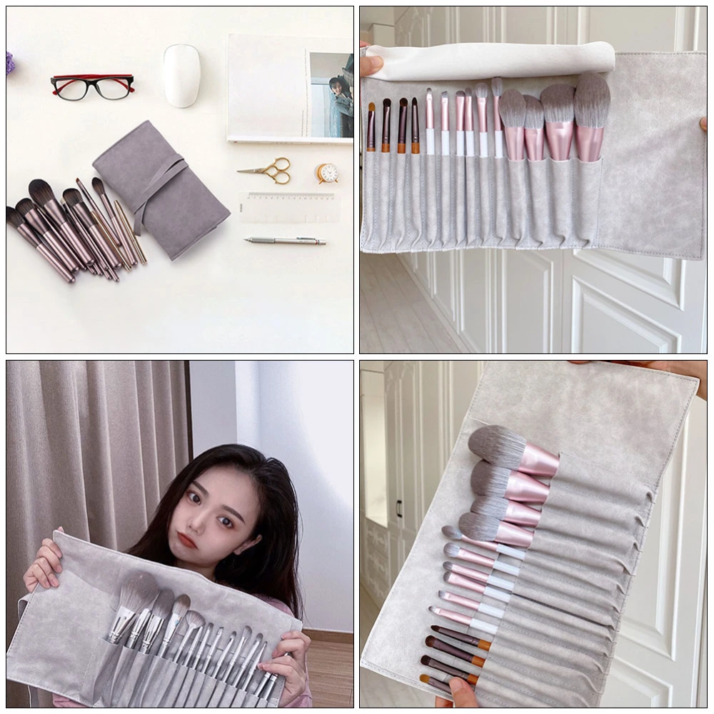 Multi-functional Makeup Brush Organizer Makeup Folding Rolling Bag for Travel