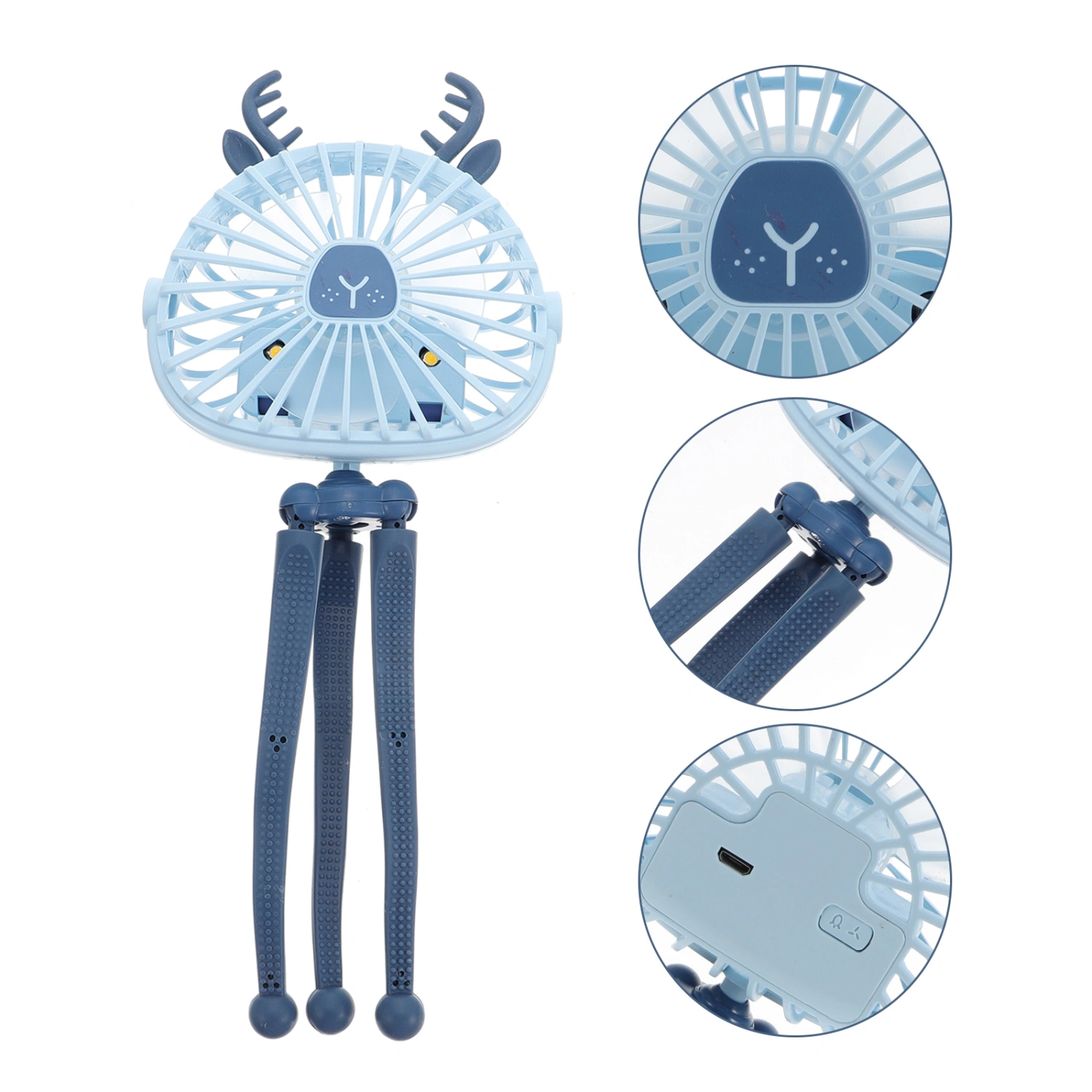 1Pc USB Desktop Fan Portable Silence Stroller Fan Deformation Bracket Fan