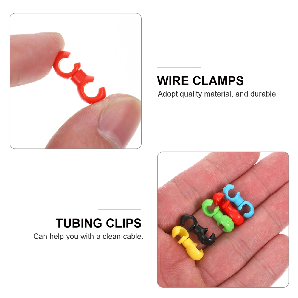 50pcs Wire Clamps Tubing Clips C Shaped Buckle Bike Line Buckle (Mixed Color)