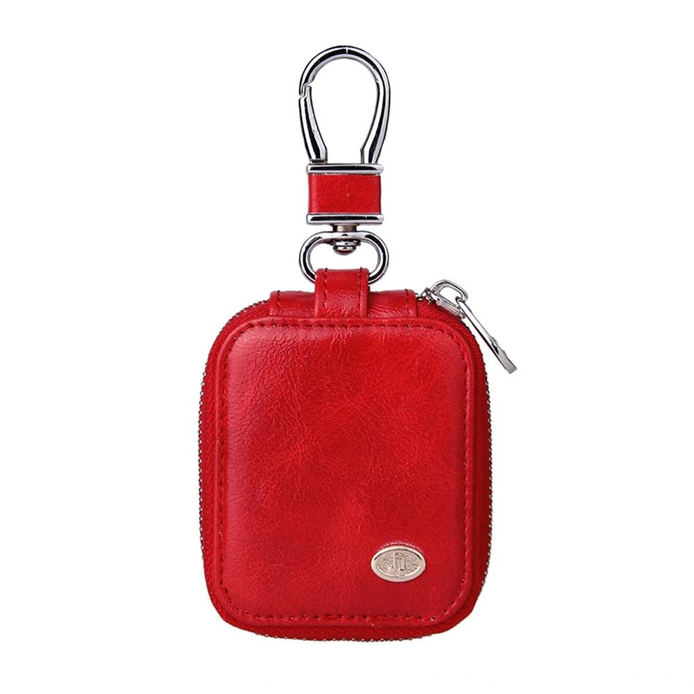 1pc Vintage Style Wireless Earphone Case Cover Leather Earphone Shell Compatible for AirPods (Red)