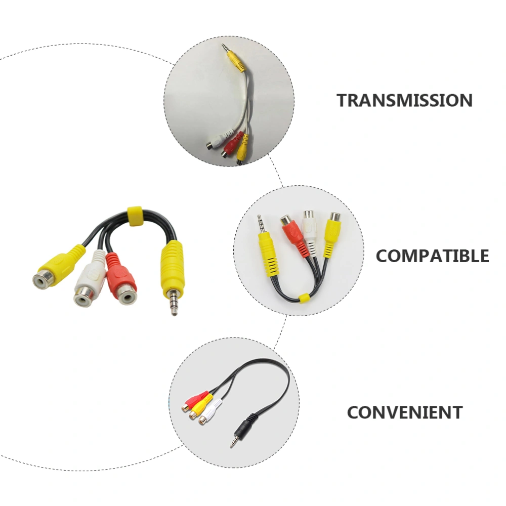 4pcs AV Audio Splitter RCA Cable Extension Cable 3-way Splitter Audio Adapter