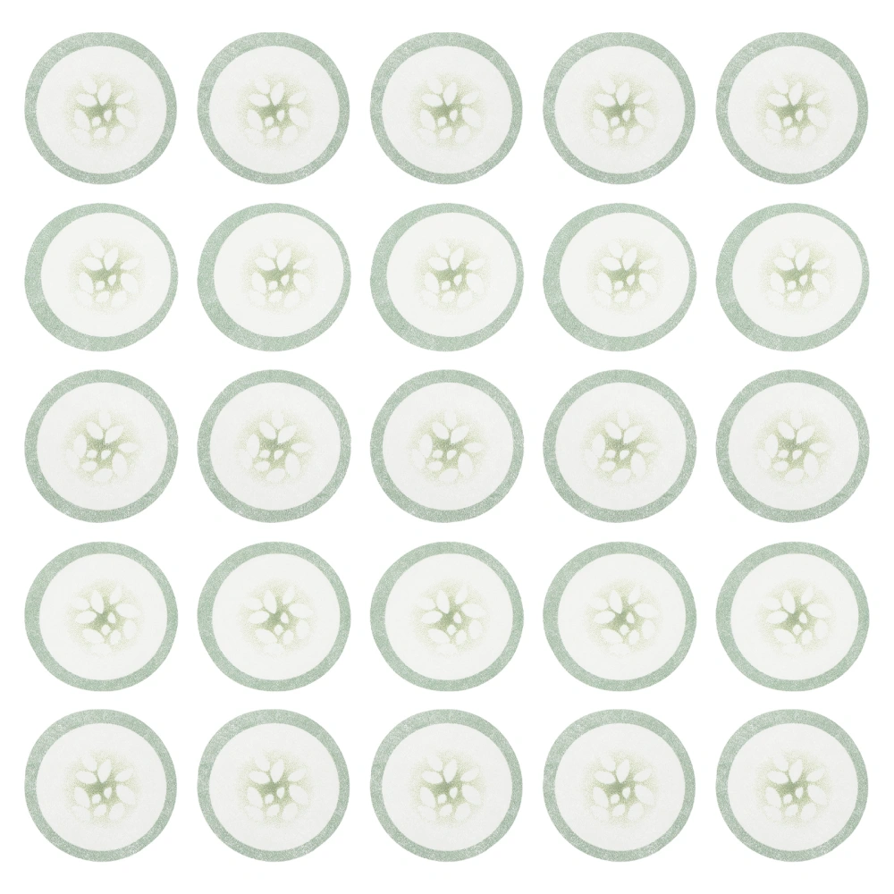 100pcs Disposable Eye Patches Creative Green Cucumber Printed Eye Masks