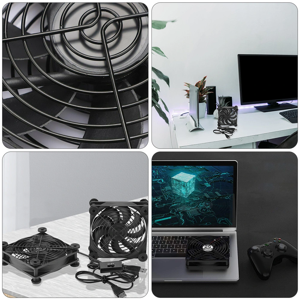 12cm 5V USB Cooling Fan Mute Set-top Box Router Radiator Fan Radiator Cooler (1 Fan)