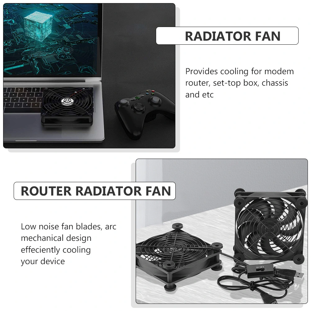 12cm 5V USB Cooling Fan Mute Set-top Box Router Radiator Fan Radiator Cooler (1 Fan)
