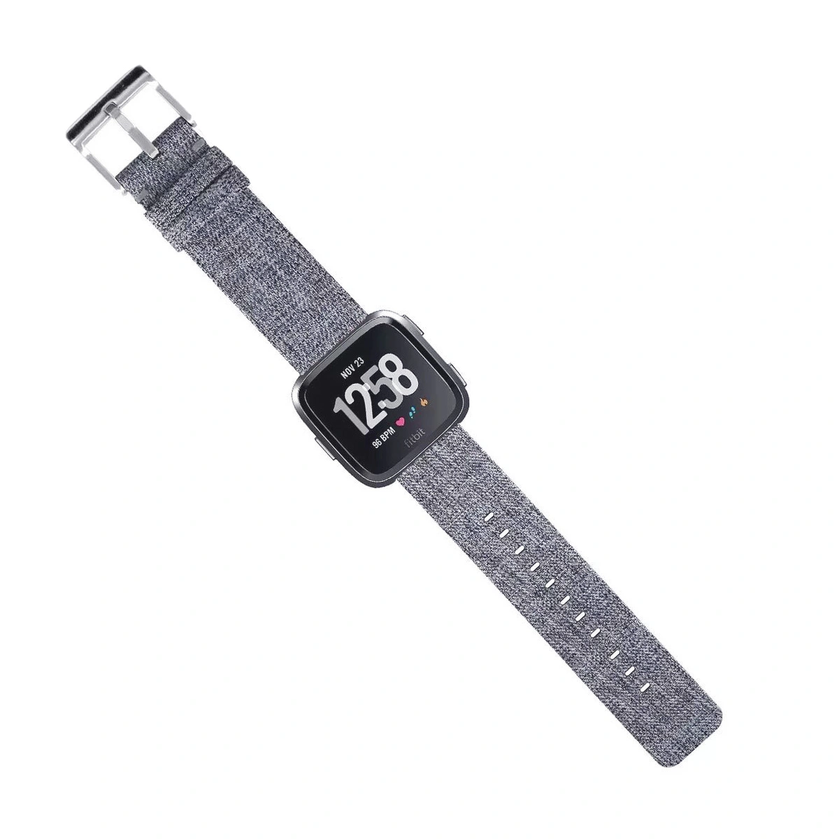 Delicate Canvas Strap Smartwatch Replaces Strap Compatible for Fitbit Versa (Grey)
